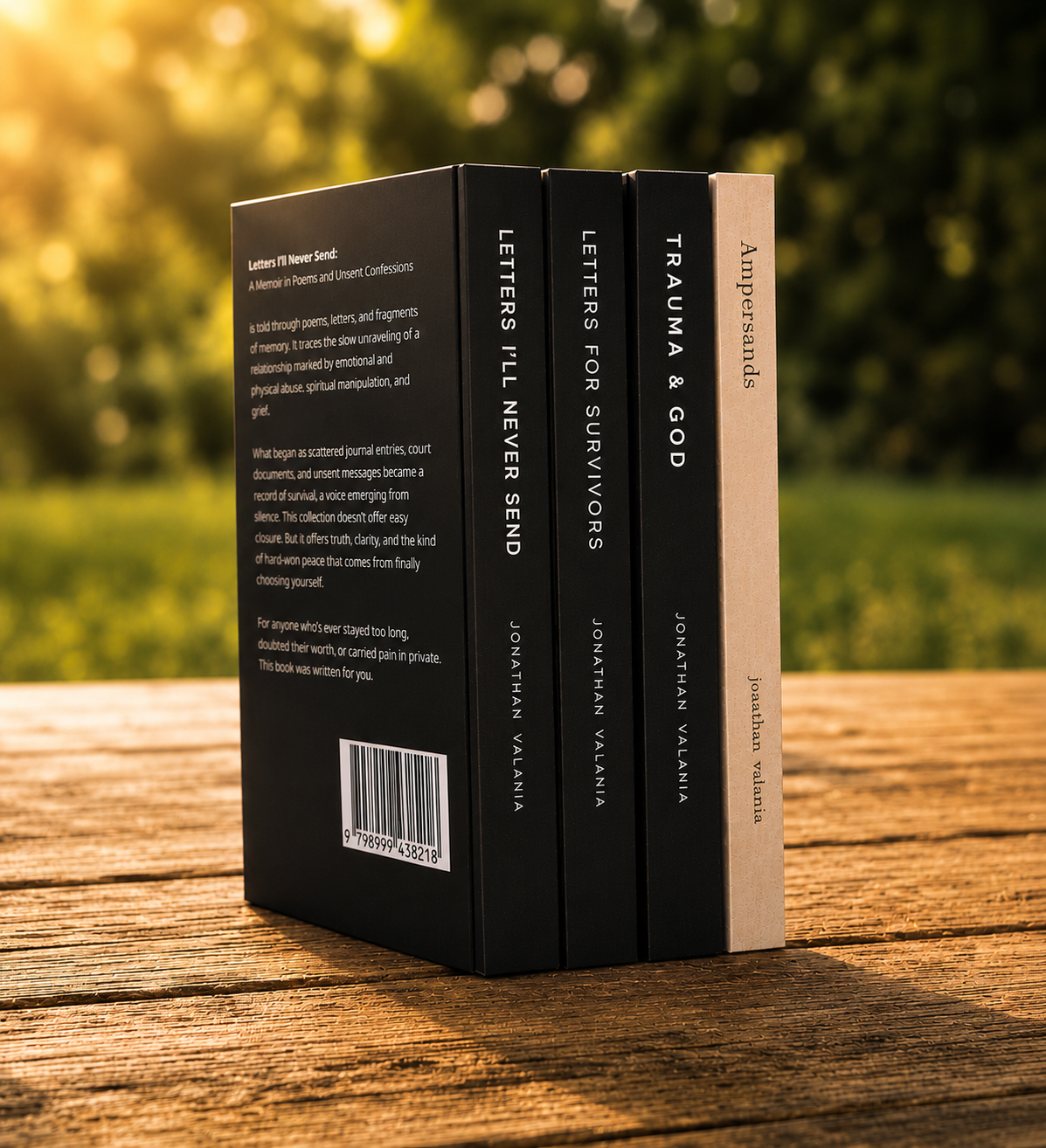 Spines of all four books